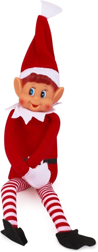 EIC Elfo Dispettoso Natalizio, Pupazzo a forma di elfo birichino, con corpo morbido e viso in vinile, colore rosso 30 cm