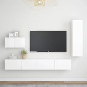 Set Mobili Porta TV 4 pz Bianco in Legno Multistrato 3078676