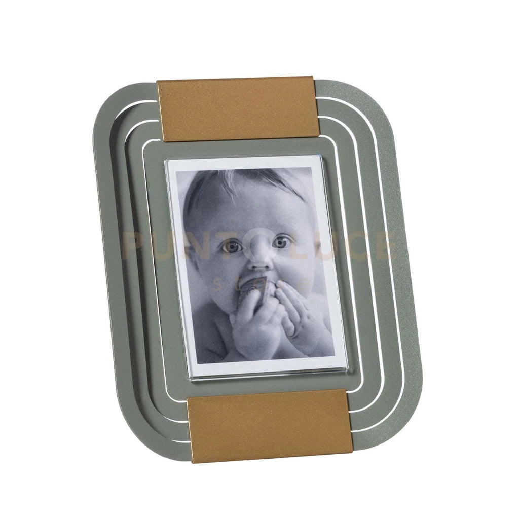 Portafoto di design Tudor piccolo Giada,oro laccato