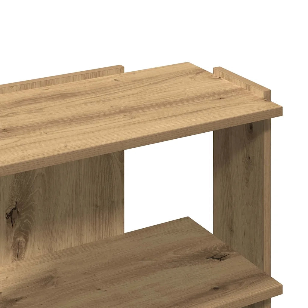 vidaXL Libreria a 3 Ripiani Rovere Artigianale 60x30x60 cm