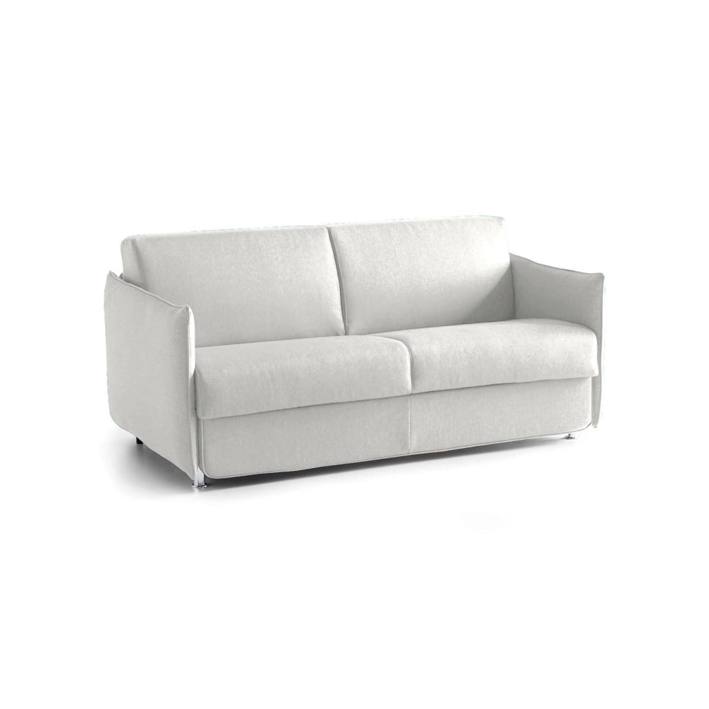 Follina, Divano Letto 2 Posti Sfoderabile Made in Italy, 160x95 cm Grigio Chiaro