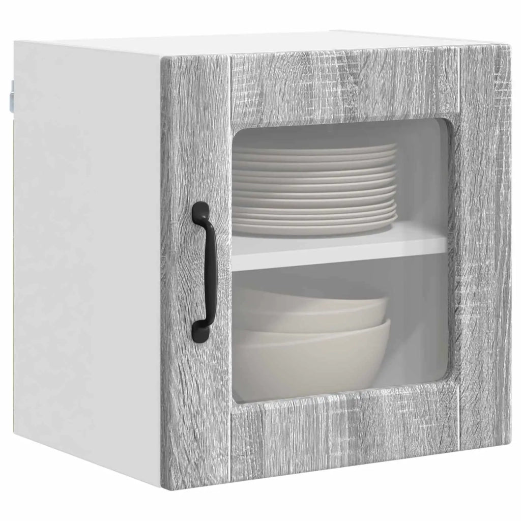 Mobile in vetro da parete PORTO 2 pcs Grigio Sonoma 885198