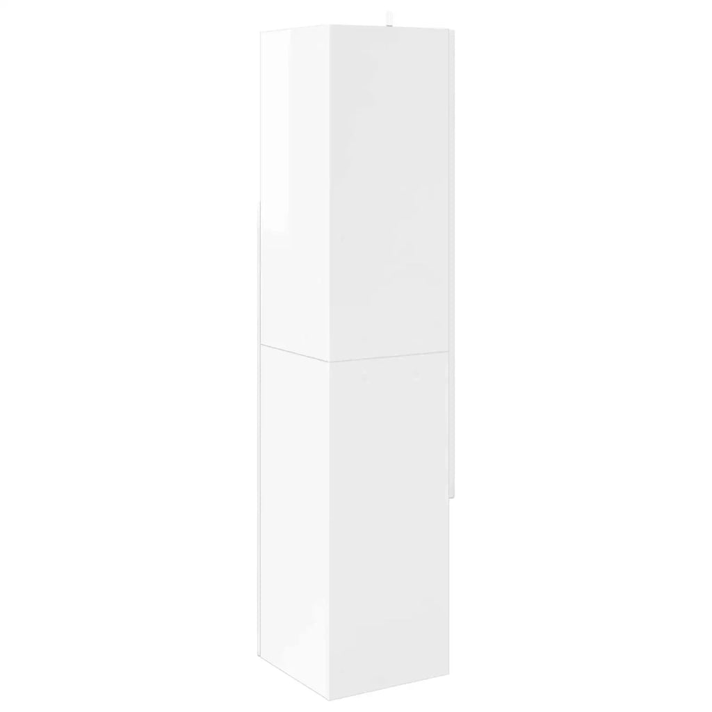 Mobile angolare 32x32x140cm Legno ingegnerizzato Bianco Lucido 889879