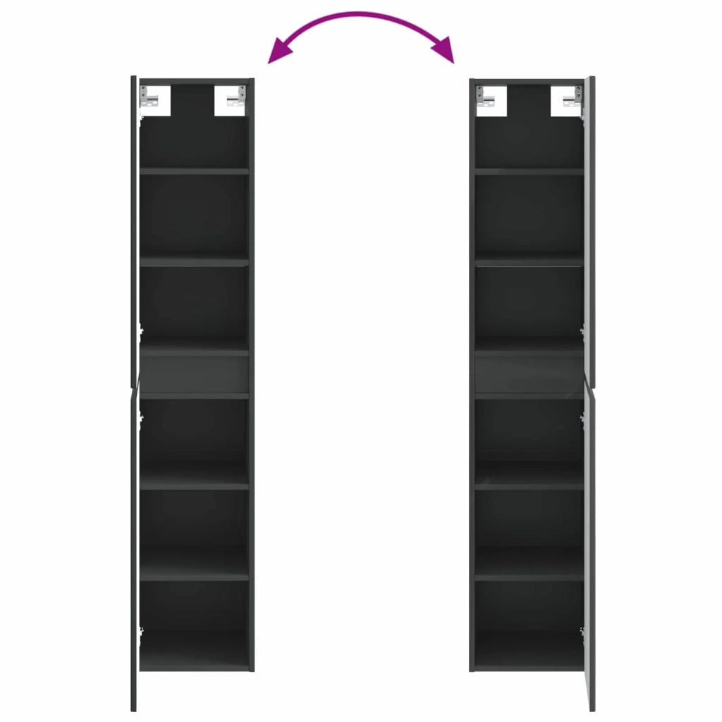Set di mobili per il bagno 3 pz Nero 33 x 34,5 x 160 cm 3406084