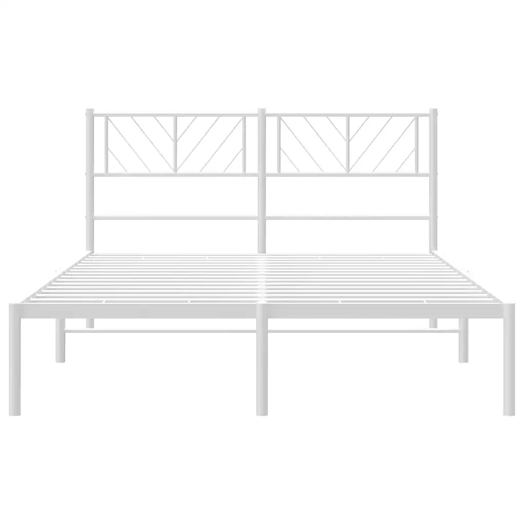 Giroletto con Testiera Metallo Bianco 135x190 cm 372227