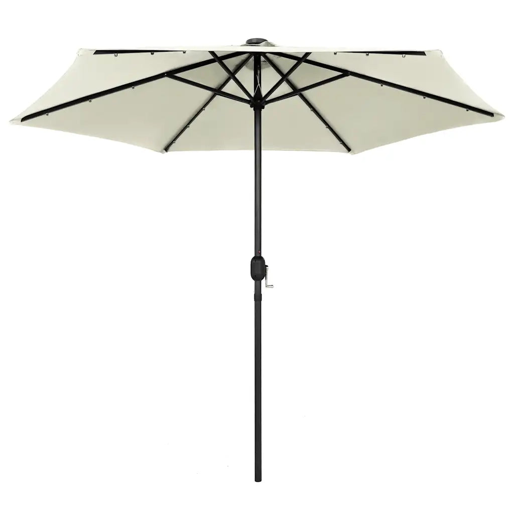Ombrello | Parasolne con Luci a LED e Palo Alluminio 270 cm Bianco Sabbia