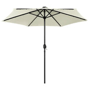 Ombrello | Parasolne con Luci a LED e Palo Alluminio 270 cm Bianco Sabbia