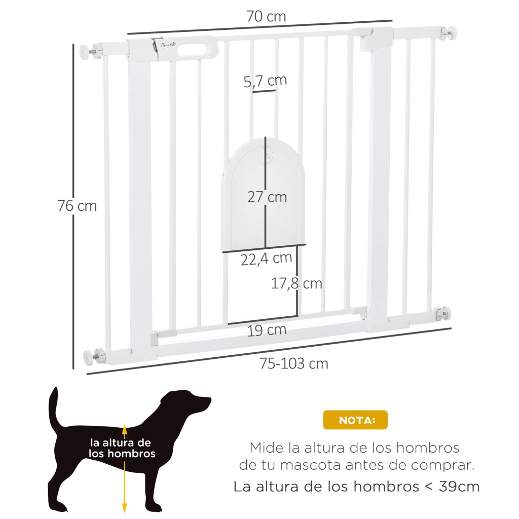 Barriera di sicurezza per cani e animali domestici ¨C zephmum ¨C 75-103 cm bianco