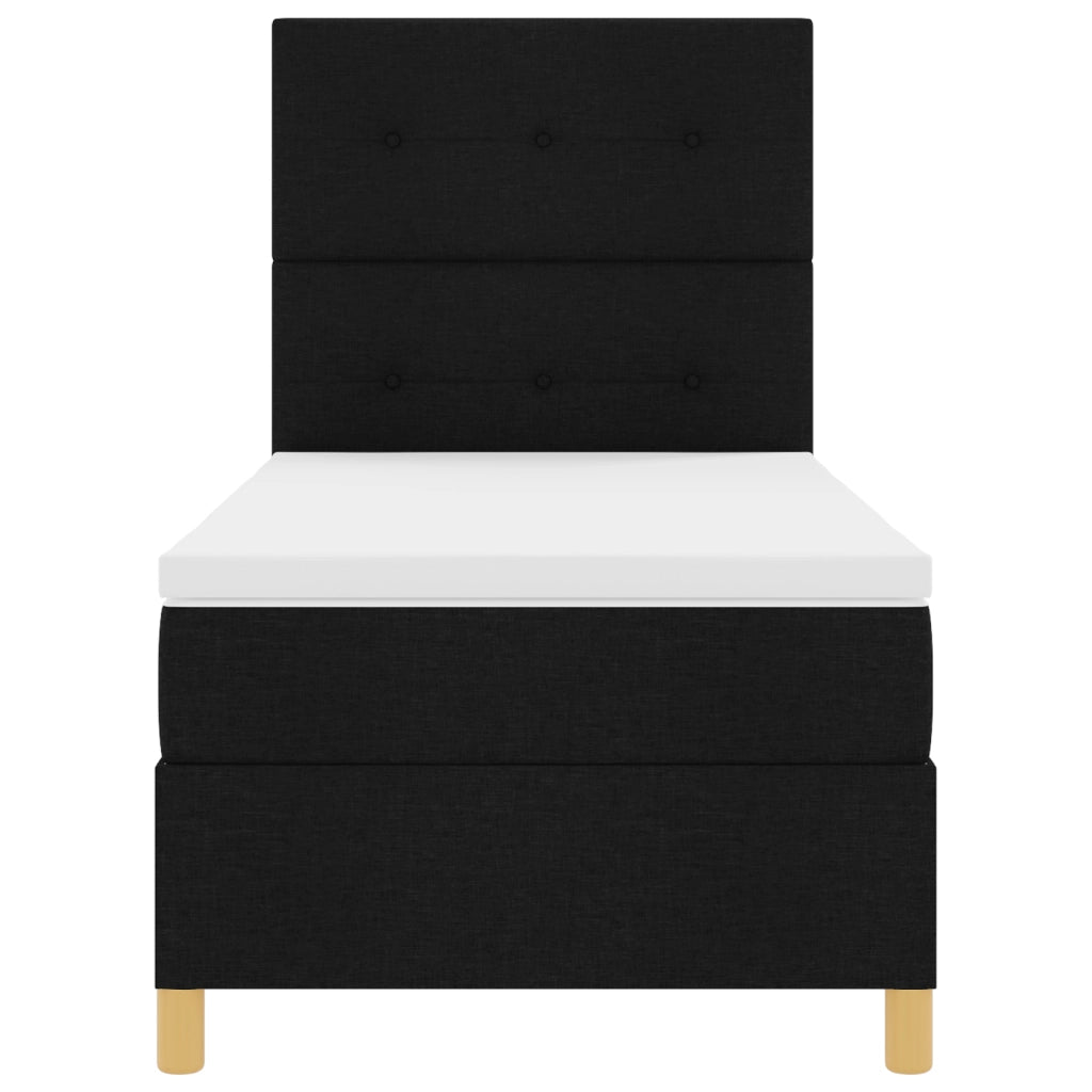 Letto a doghe con materasso e LED Nero 90x190 cm Tessuto