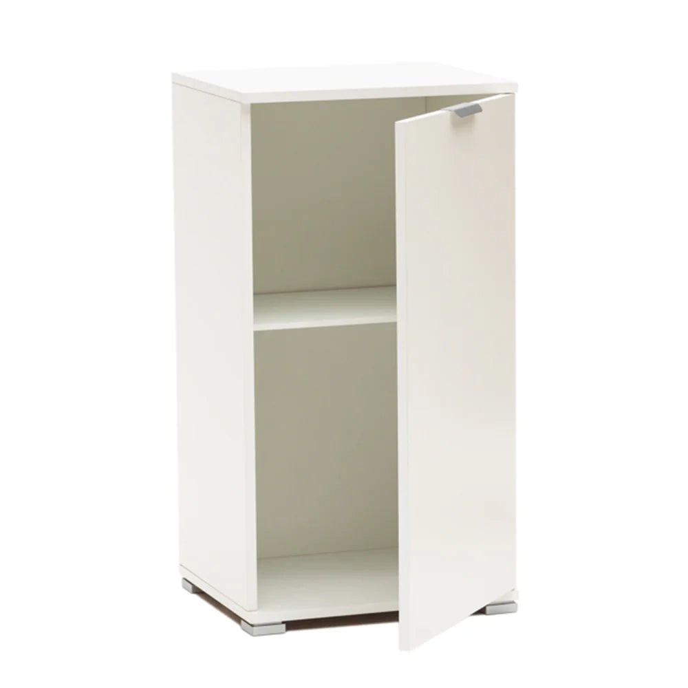 Mobiletto Base 1 Anta Bianco | Armadietto Salvaspazio Moderno con Ripiano Regolabile | Già Assemblato per Bagno, Lavanderia, Ingresso, Studio e Balcone