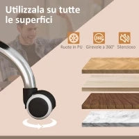 Poltrona da Ufficio Massaggiante e Riscaldata, Reclinabile con Poggiapiedi, Finta Pelle Marrone Chiaro