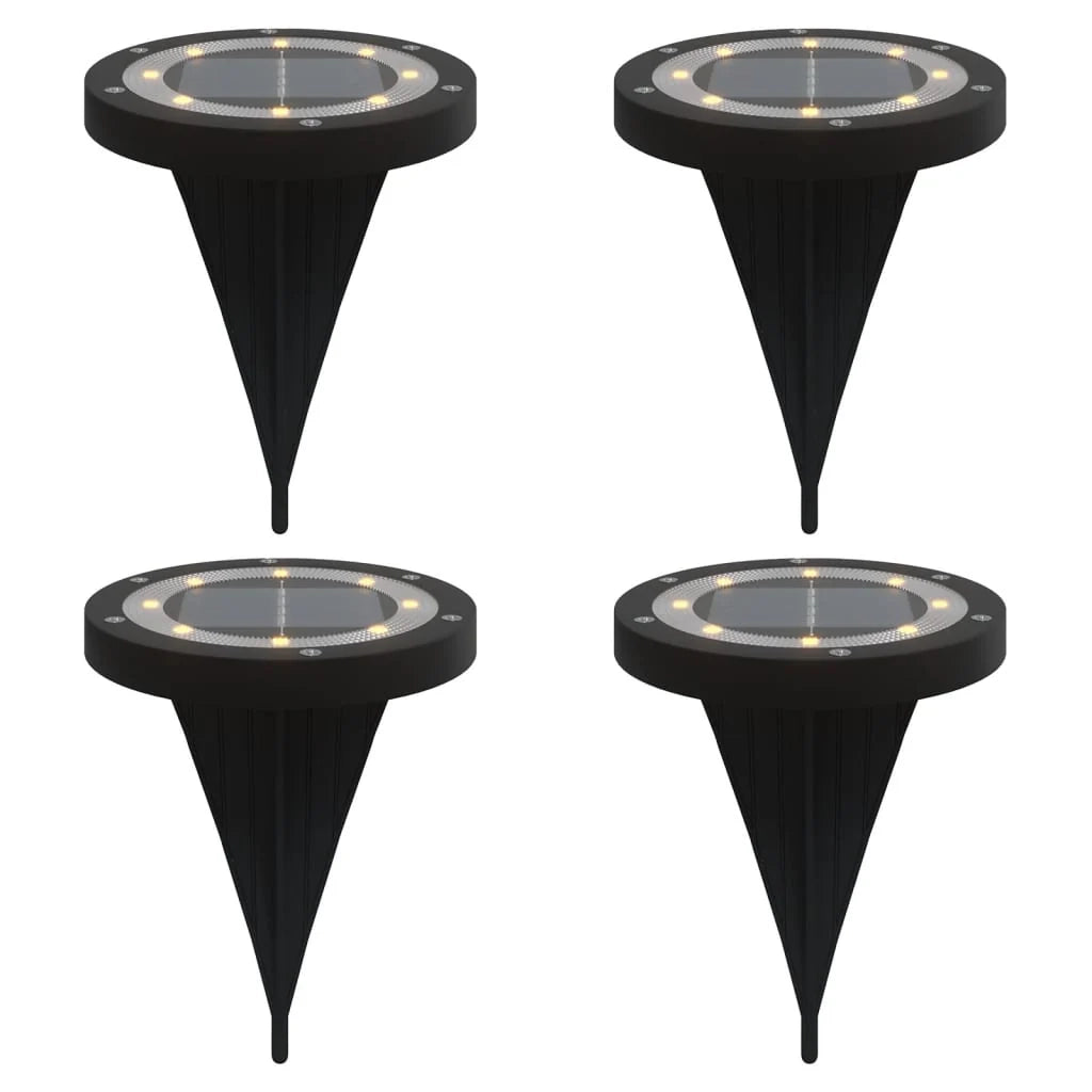 Set di 4 luci solari da giardino pratica illuminazione per esterni 11 x 13 cm nero PS 02_0056673