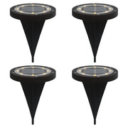 Set di 4 luci solari da giardino pratica illuminazione per esterni 11 x 13 cm nero PS 02_0056673