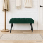 Panchina con bottoni imbottiti Verde Scuro 80 x 40 x 46 cm 42038559