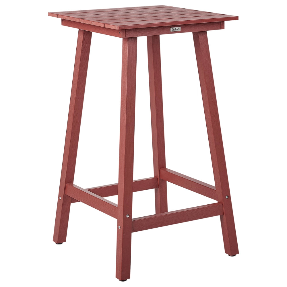 Tavolo da bar da giardino Rosso in materiale sintetico 60 x 60 cm Industriale Tradizionale da giardino all'aperto per il patio