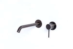 Rubinetto Miscelatore Monocomando a Parete Lavabo Nero Tevere