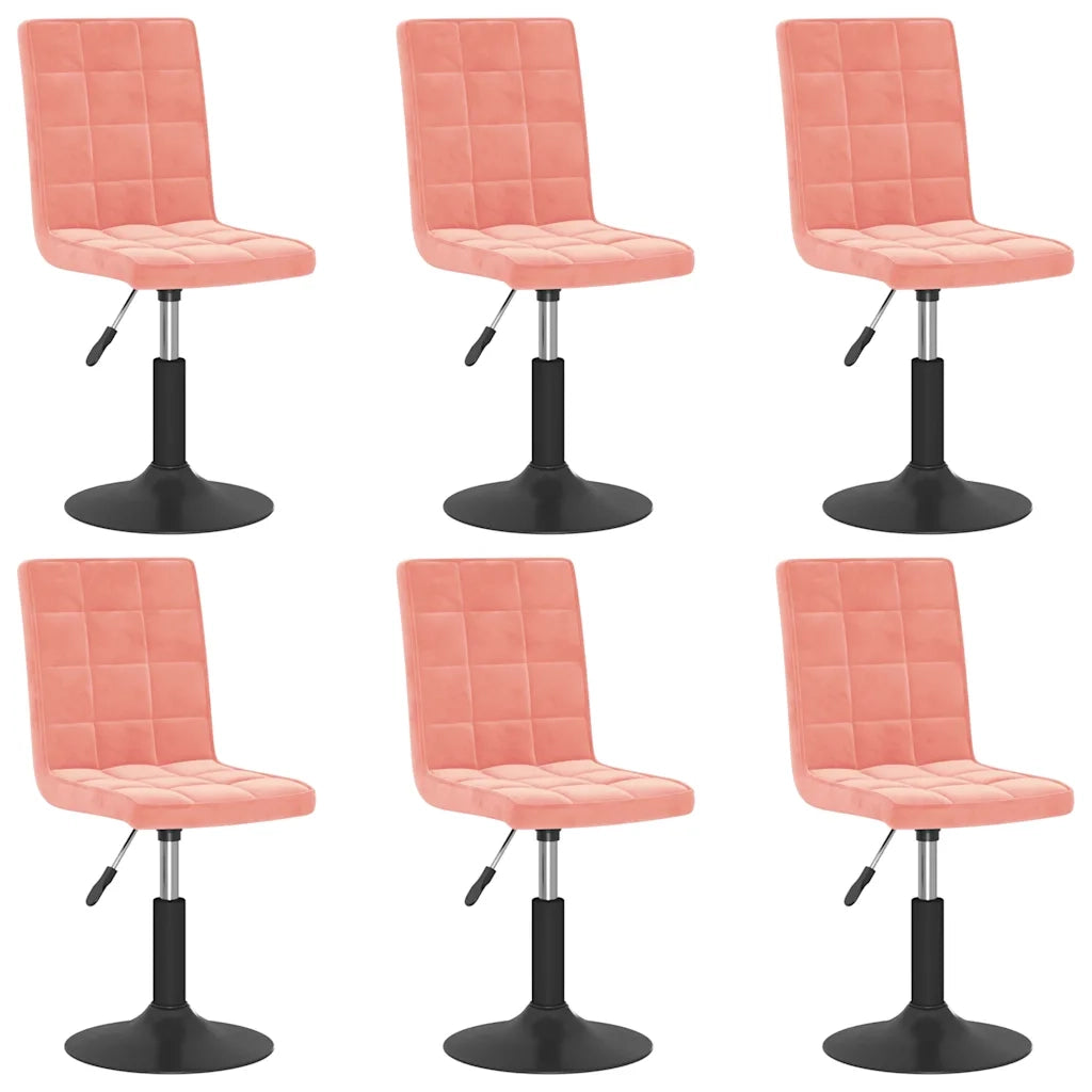 Sedie da Pranzo Girevoli 6 pz Rosa in Velluto 3089305