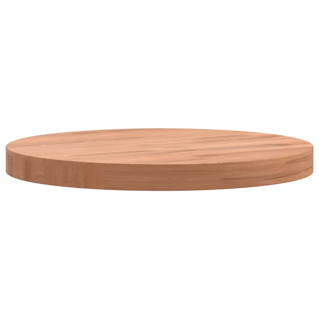 Piano per Tavolo Ã˜30x2,5 cm Rotondo in Legno Massello di Faggio