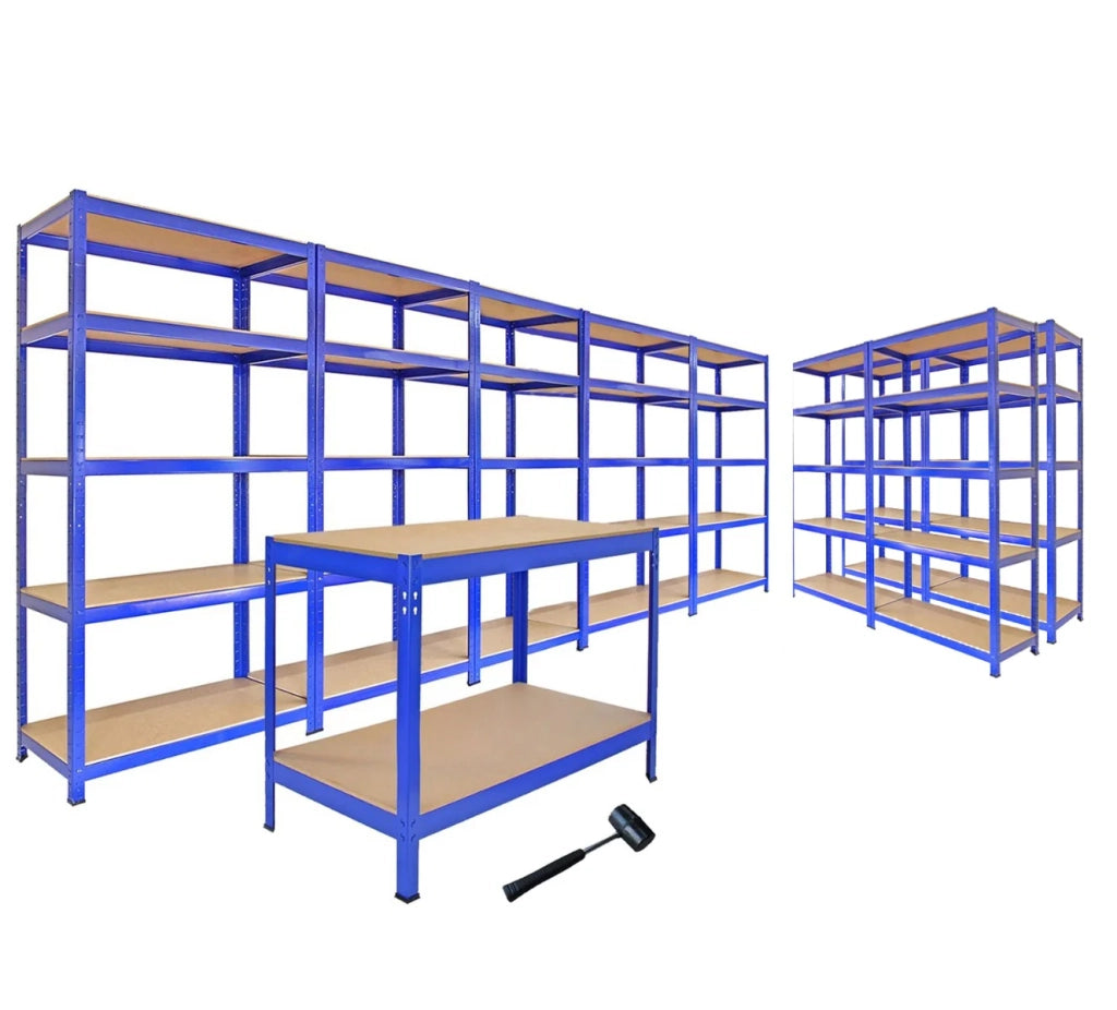 Scaffali da Garage T-Rax ad Incastro Scaffalature da Officina Magazzino - Blu