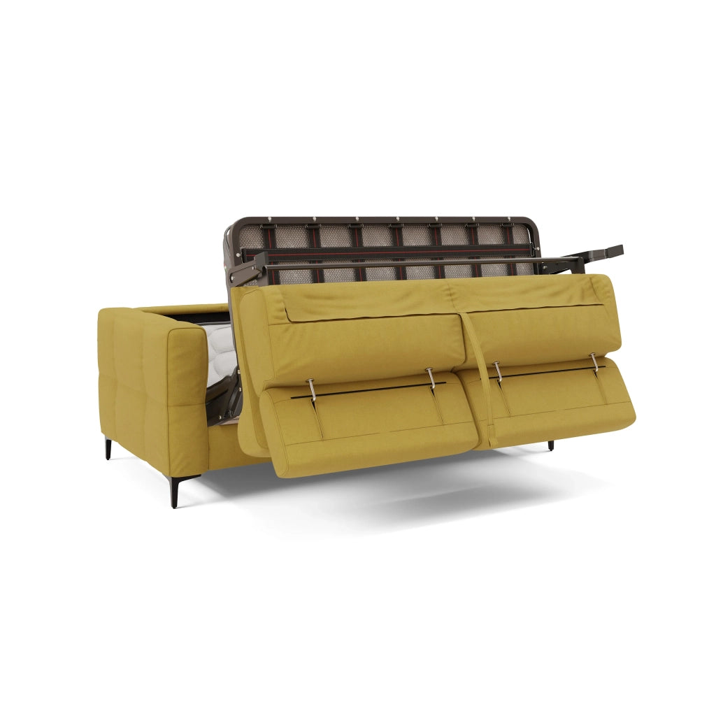 Gardenia Divano letto materasso alto 18 cm con poggiatesta reclinabili e rivestimento impermeabile T02 218 cm (mat. 160x197) giallo