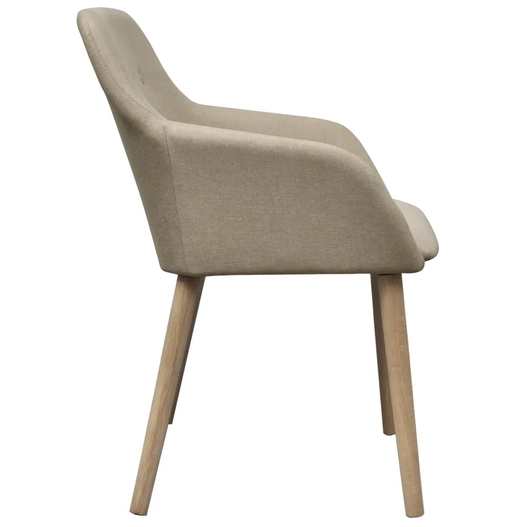 Sedie da Pranzo 2 pz Beige in Tessuto e Massello di Rovere cod mxl 62735