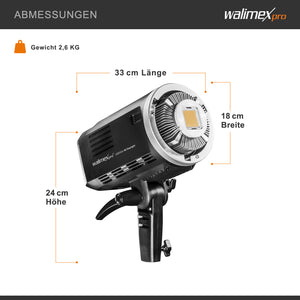 LED2Go 60 Faro per fotografia 60 W Luce LED fotografica con batteria, per foto e video, attacco Bowens tipo S, tecnologia COB