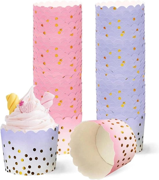 Muffinere Muffinvormpjes in Rosso e Viola, 100 pezzi, per Mini Muffins