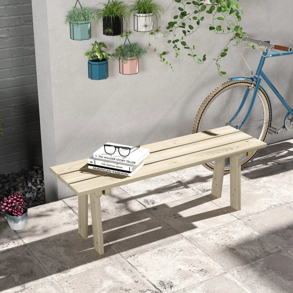 Panchina in Legno 2 Posti ¨C zephmum ¨C Naturale 130x38x45 cm