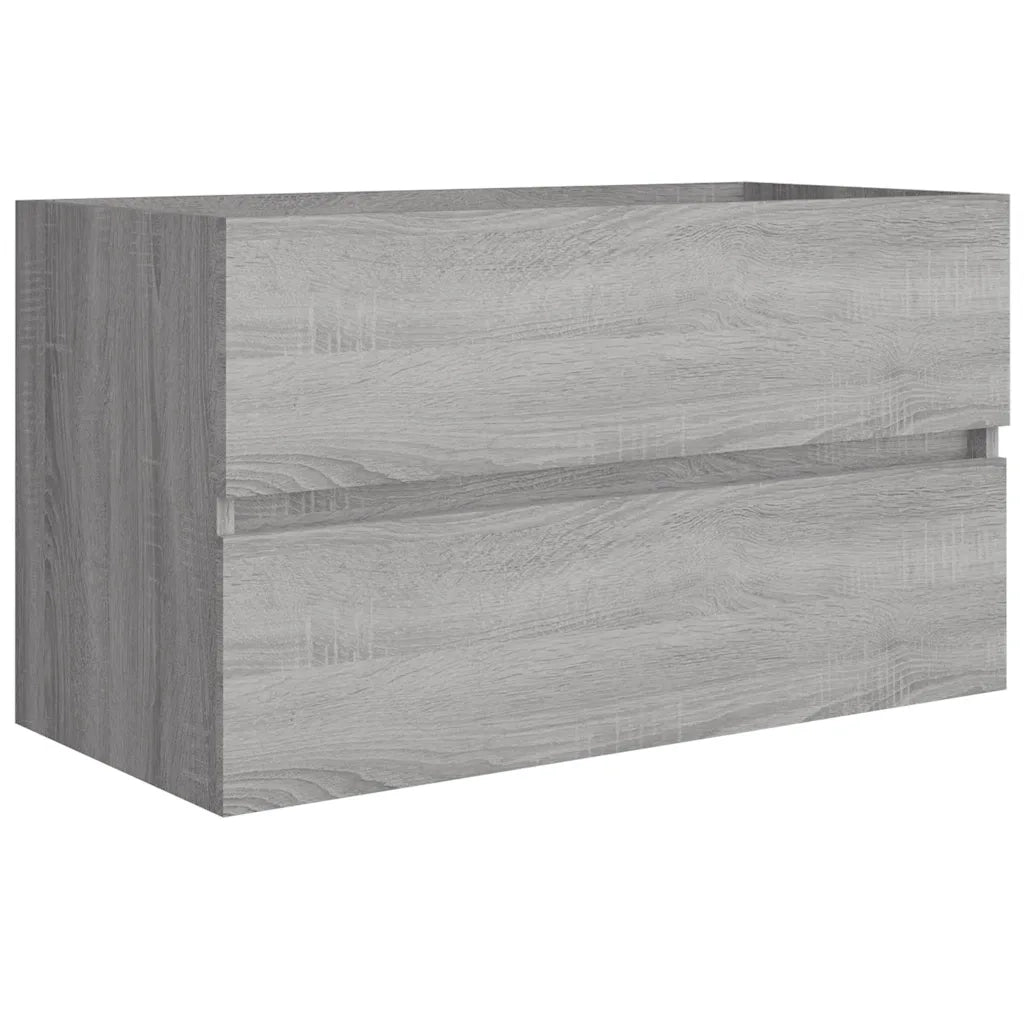 Set Mobili da Bagno | Armadio da bagno 2 pz Grigio Sonoma in Legno Multistrato