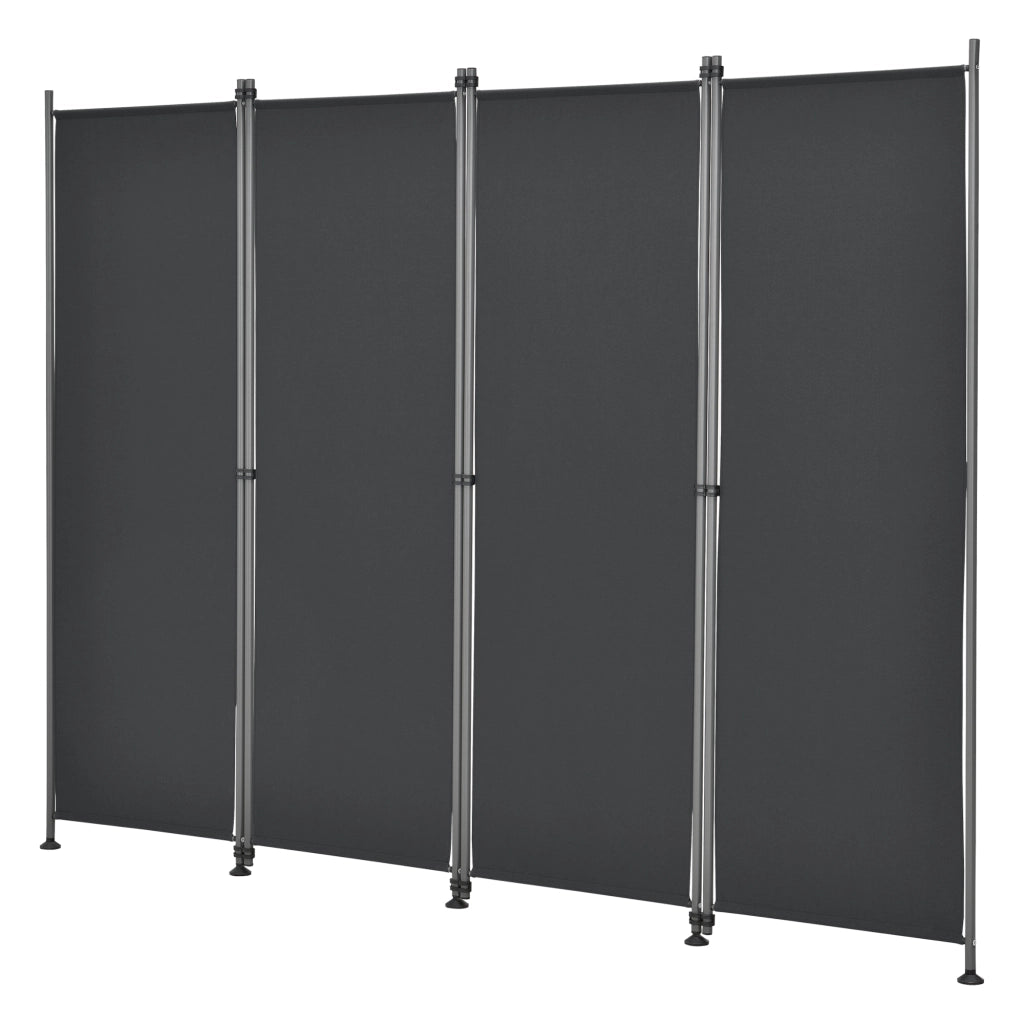 Paravento Modica a 4 Pannelli Parete Divisorio con Struttura Pieghevole (AxL) 170x215 cm - Nero pro.tec