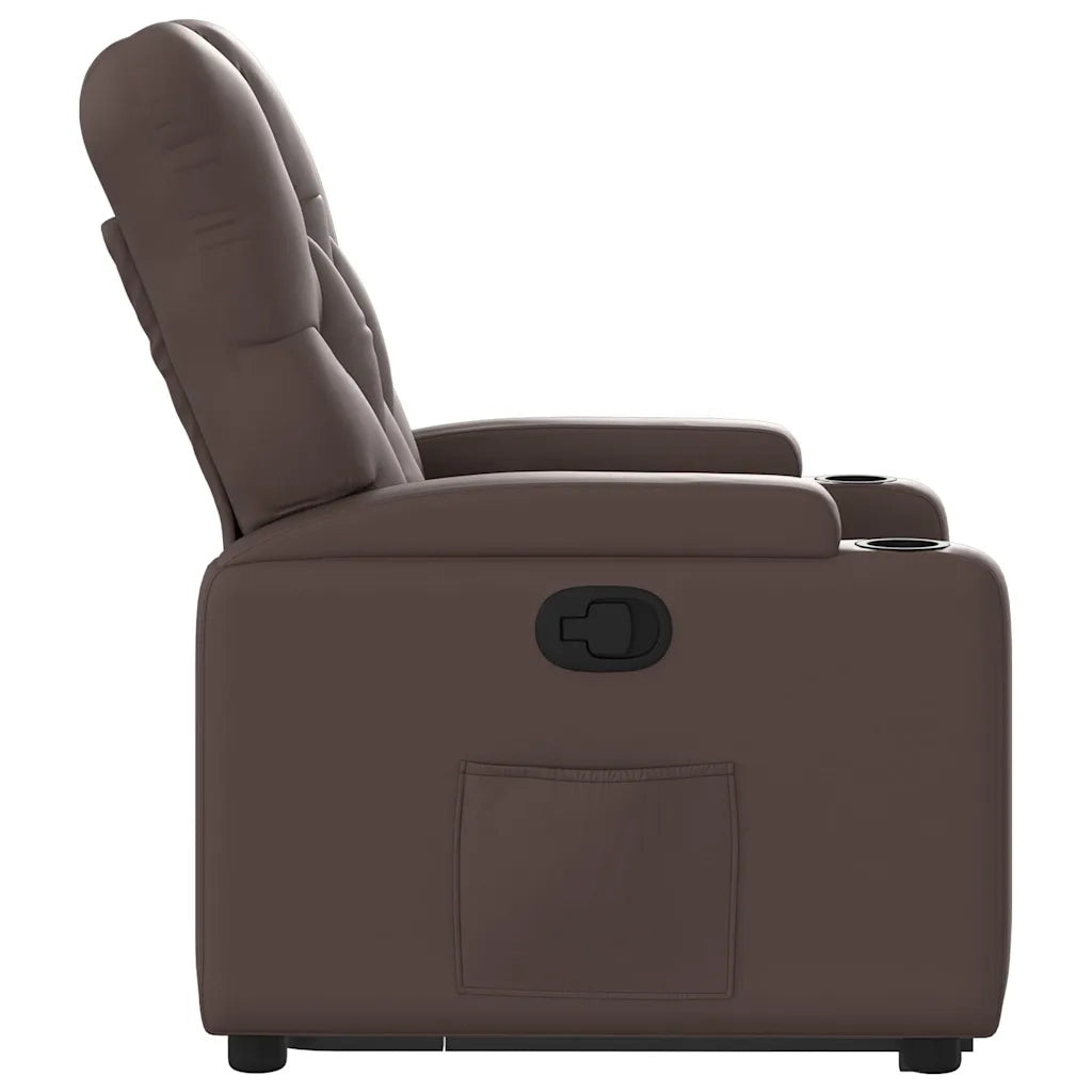Poltrona Alzapersona Reclinabile Marrone in Similpelle 3204774