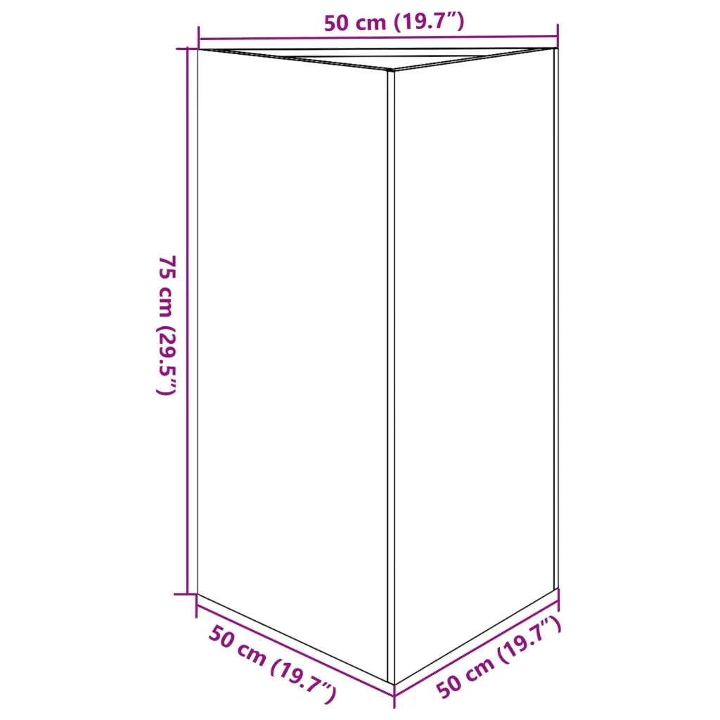 Fioriera | Cassetta per fiori | Vaso da Giardino Verde Oliva Triangolare 50x43x75cm Acciaio