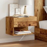 vidaXL Comodini da Parete 2pz Legno Antico