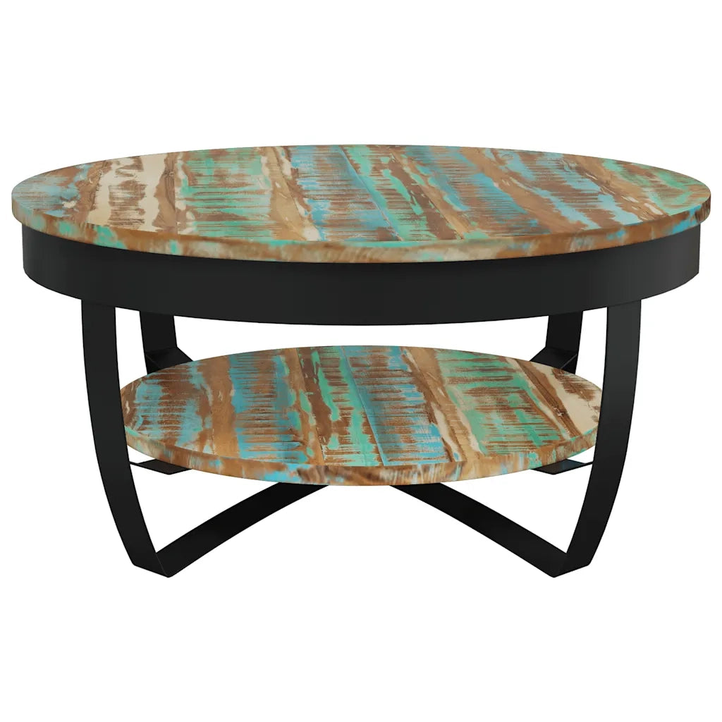 Tavolino da CaffÃ¨ in Legno Massello Recuperato 65x32 cm cod mxl 9880