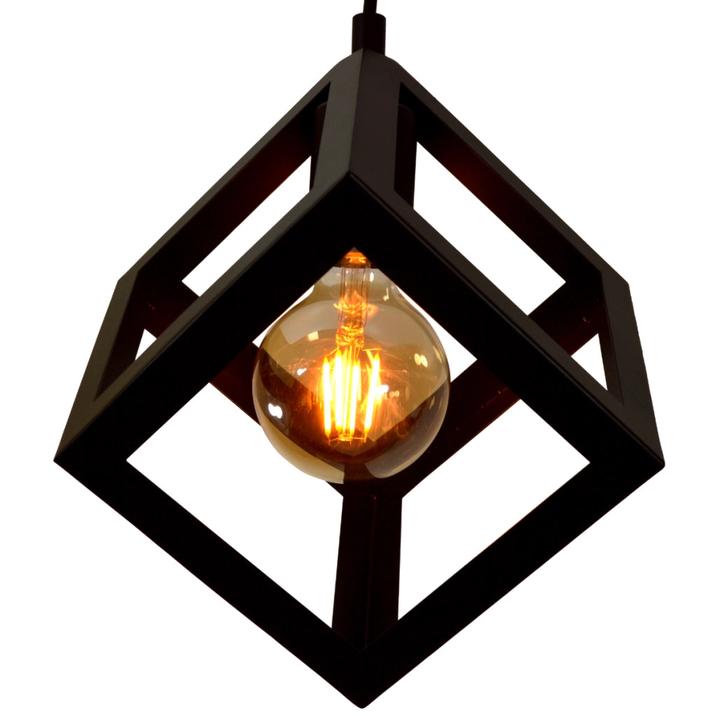 Lampada a sospensione Polux Sweden nera E27 in metallo
