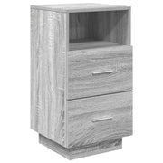Comodino | Armadio da Notte | Mobiletto da notte con 2 Cassetti Grigio Sonoma 36x36x68 cm