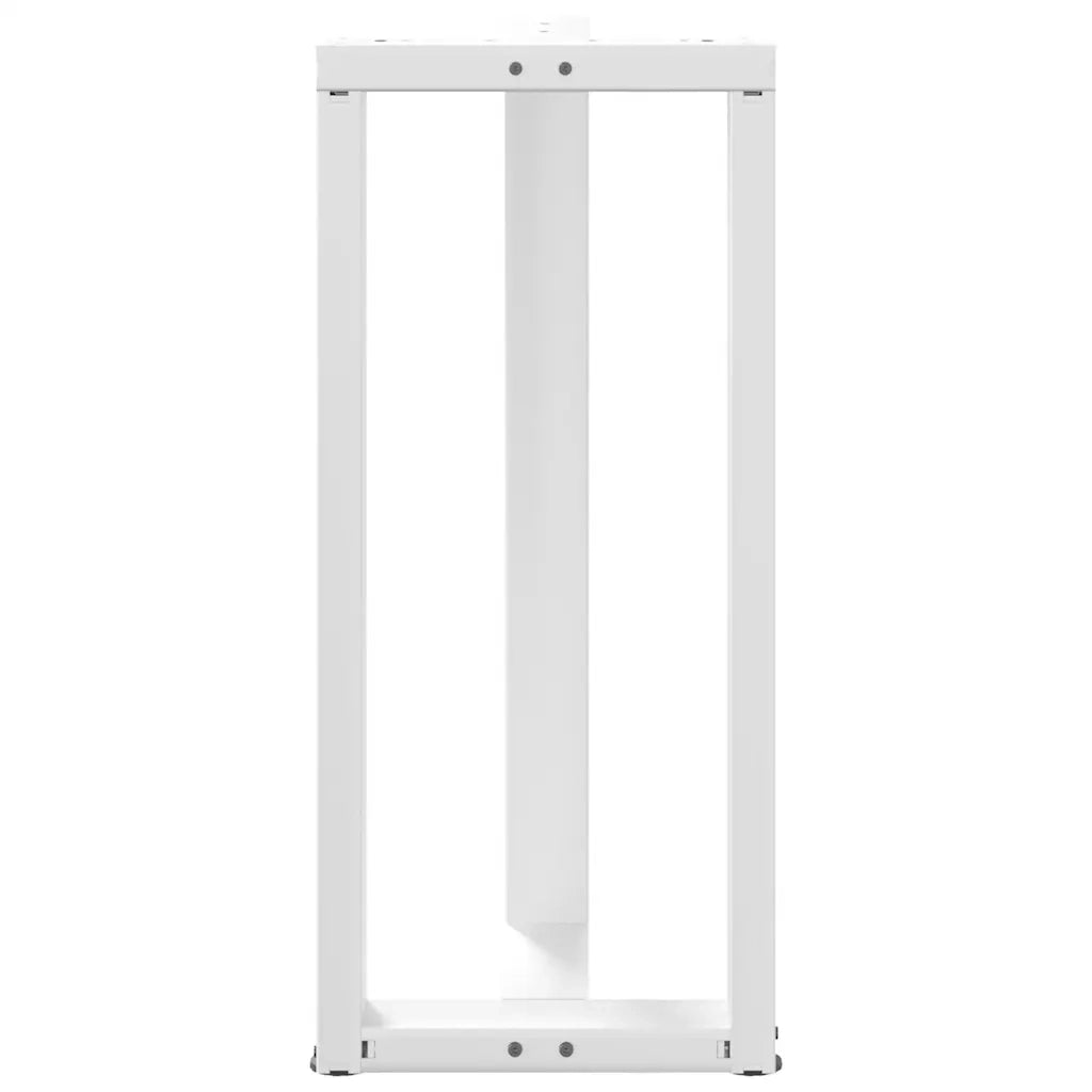 Gambe per tavolo da bar a forma di T 2 pz bianche 40x35x(90-91) cm in acciaio