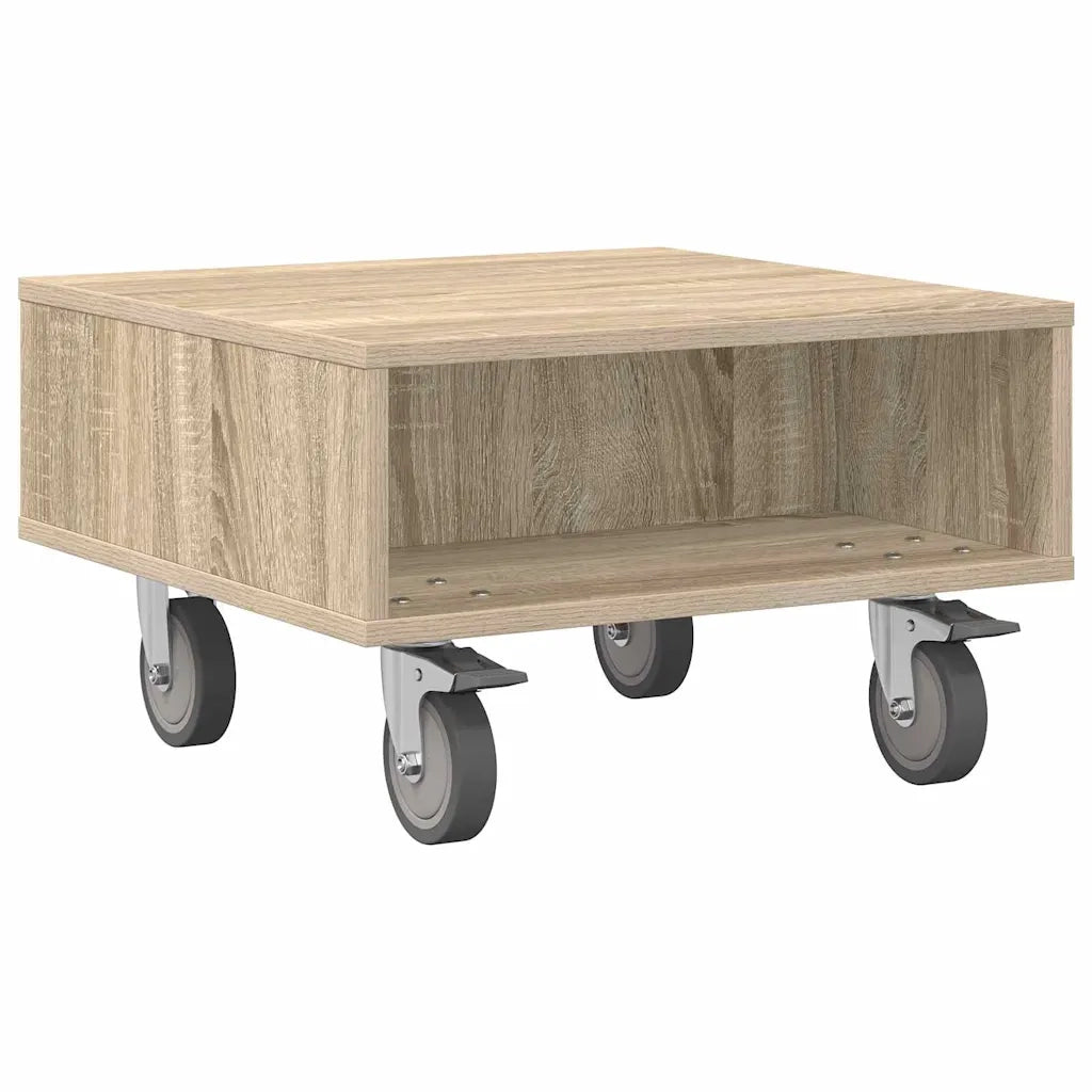 Tavolino con Ruote Rovere Sonoma 50,5 x 50 x 30 cm
