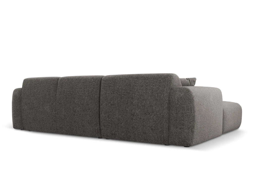 Cosmopolitan Design - Divano angolare destro "Nolio" 4 posti in ciniglia grigio 