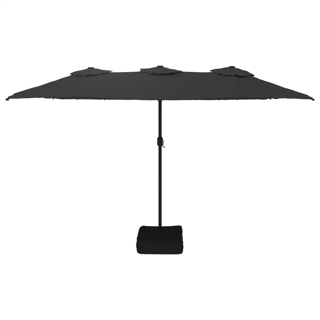 Ombrellone a Doppia Testa con LED Nero 449x265 cm 362959