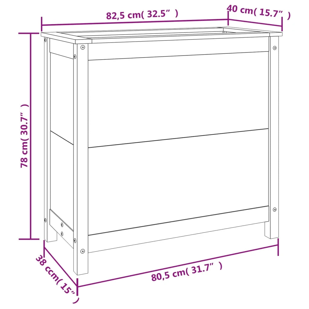 Fioriera da Giardino Ambra 82,5x40x78 cm Legno Massello di Pino 825285
