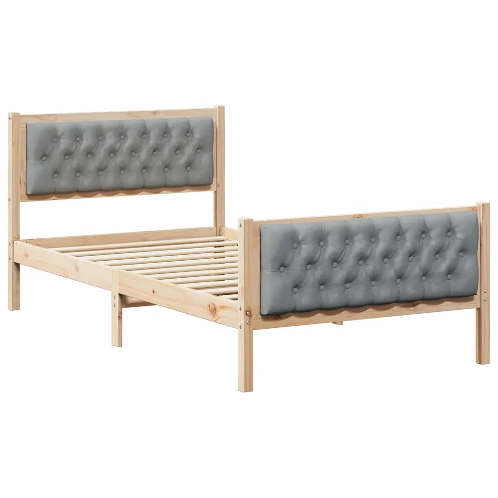 Struttura del letto Grigio chiaro 100 x 200 cm Pino massello