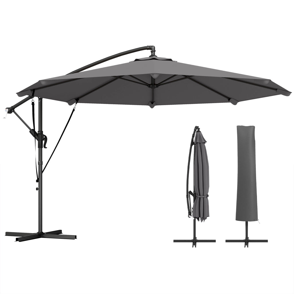 Ombrellone da Giardino ¨C Zephmum ¨C Grigio Scuro