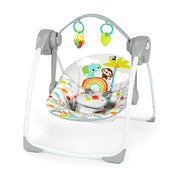 INIZI BRILLANTI Altalena portatile Playful Paradise, compatta e automatica con musica, dalla nascita
