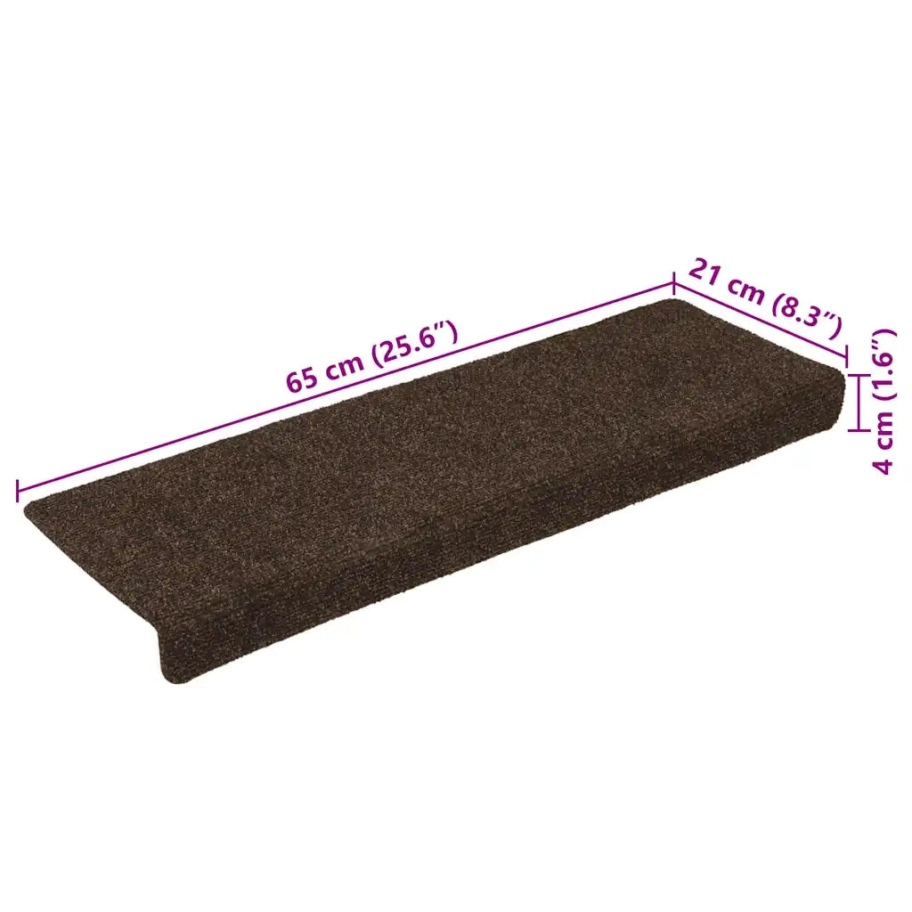 Tappetini per scale autoadesivi 30 pz | Gradini per Scale 65x21x4 cm marrone bordo rettangolare