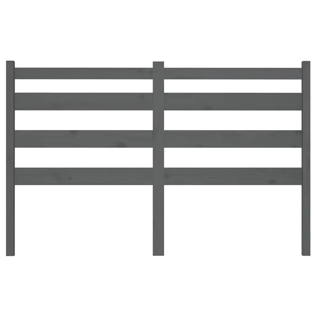 Testiera per Letto Grigia 186x4x100cm in Legno Massello di Pino 818437