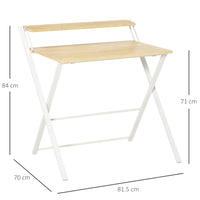 Scrivania Pieghevole 81,5x70x84 cm in Metallo e Truciolare Bianco