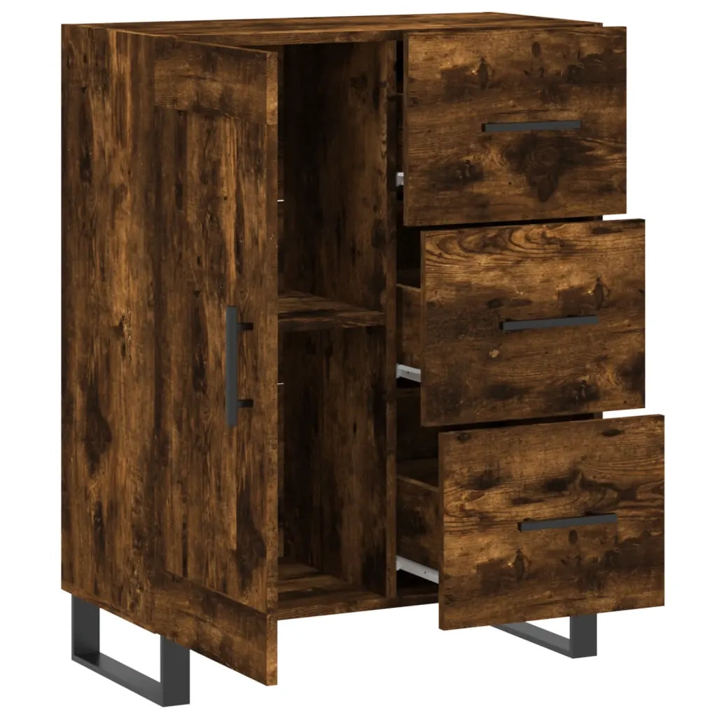 Credenza Rovere Fumo 69,5x34x90 cm in Legno Multistrato 830289