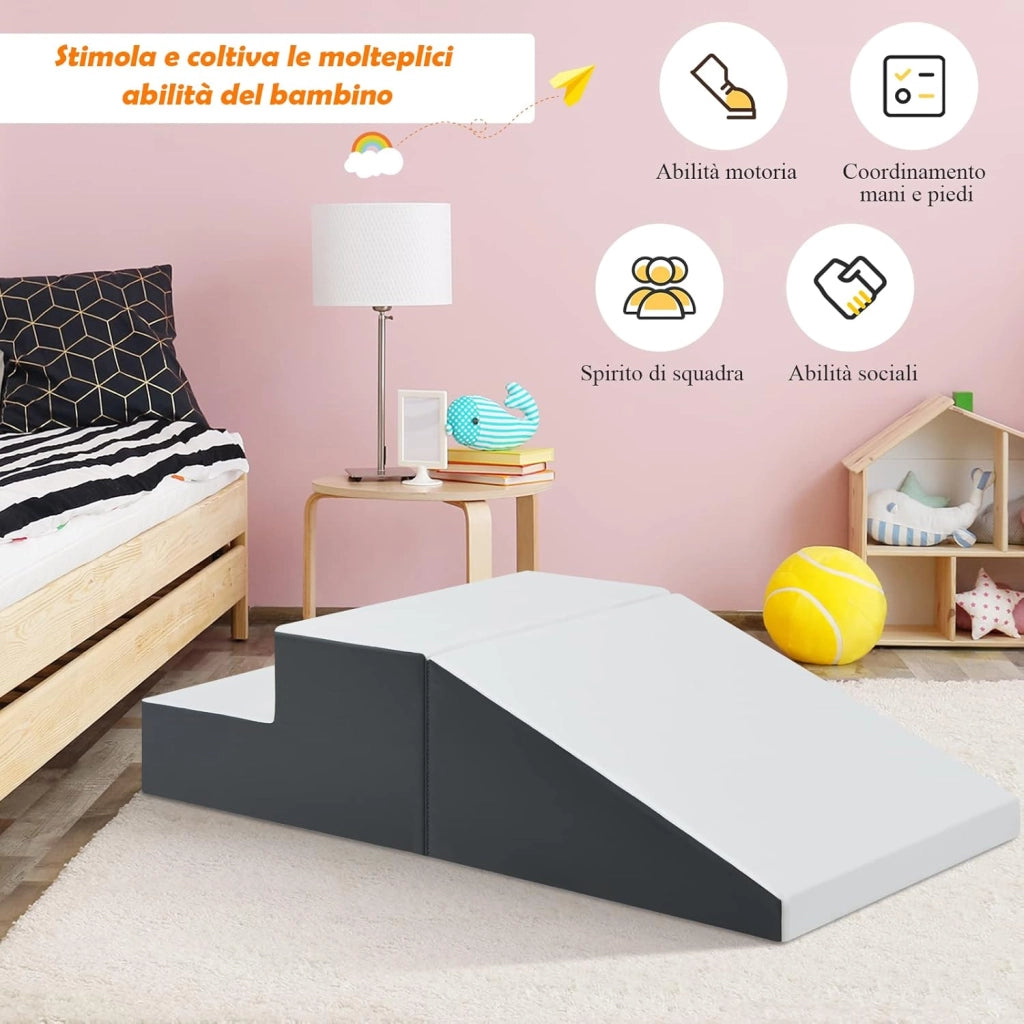 Set di Blocchi Forme Diverse, Giocattolo per Arrampicata e Strisciamento, Aiuta i Bambini a Crescere (Bianco e Nero)