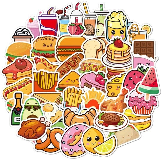 Sticker per piccolo animale, per piccoli dolci, per laptop, bicicletta, 50 pezzi, decorativi, con diverse azioni divertenti.
